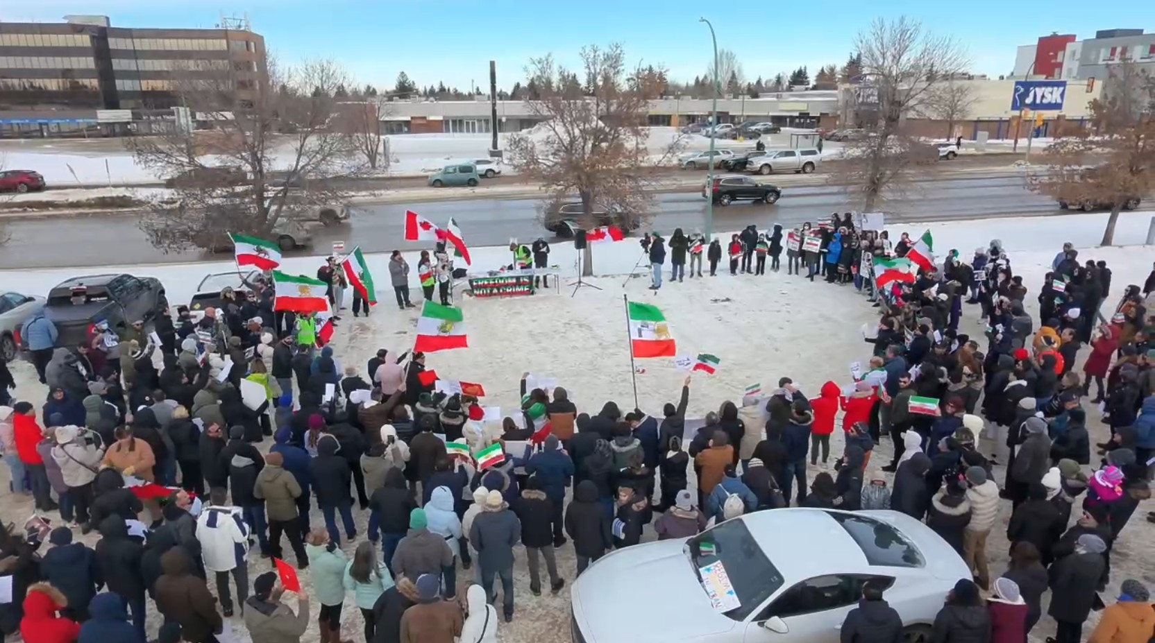 Aerial Photo of Gathering at Centre Mall